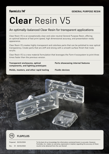 Formlabs Form4 Clear Resin 1 litre (V5)